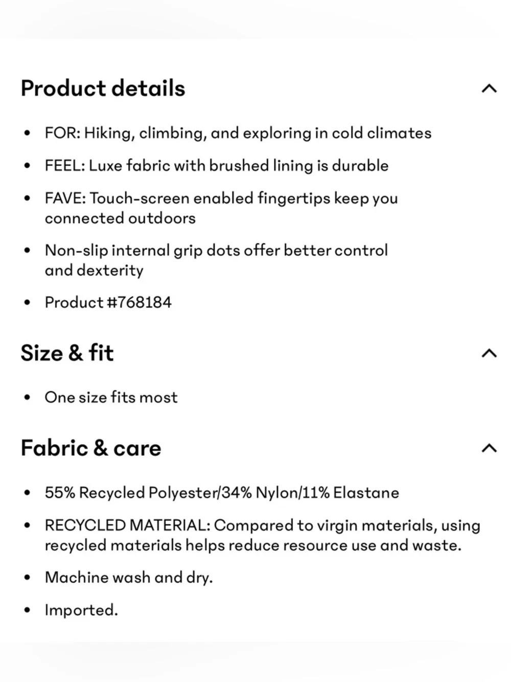 Athleta Soft shell Glove 2.0 in Bright White| Size: M/L